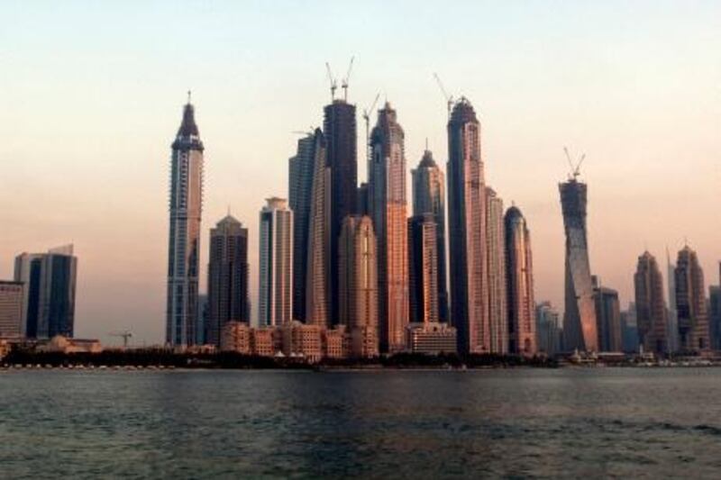 Dubai - September 6, 2011- The Dubai Marina skyline in Dubai, September 6, 2011. (Photo by Jeff Topping/The National) 

 