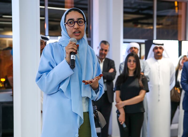 Fatema Al Fardan during the exhibition launch for 50 Years of Cool. Victor Besa / The National