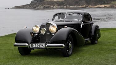 The 1938 Mercedes-Benz 540K Autobahn Kurier, winner of the Best of Show award at the 2021 Pebble Beach Concours d'Elegance in Pebble Beach, California, U. S. , on Sunday, Aug.  15, 2021.  Since 1950, the annual Pebble Beach Concours d'Elegance has hosted the worlds most beautiful and expensive collectible cars for a week of lavish parties, blue-chip auctions, glamorousrallies, and exclusive high-roller meetings. Photographer: David Paul Morris / Bloomberg