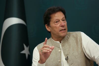 FILE PHOTO: Pakistan's Prime Minister Imran Khan speaks during an interview with Reuters in Islamabad, Pakistan June 4, 2021.  REUTERS / Saiyna Bashir / File Photo