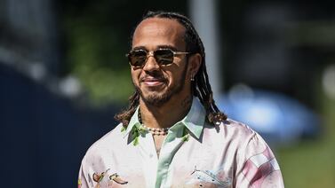 Lewis Hamilton arrives for the third practice session of the Austria Grand Prix at the Red Bull Ring in Spielberg on Saturday. EPA