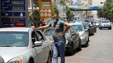 Cars queue for fuel at a petrol station in Beirut, Lebanon. Reuters