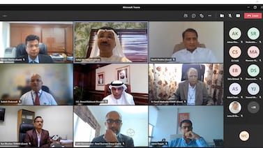 Sultan bin Sulayem, DP World Group chairman and other executives speaking during the virtual event. Photo: Dubai Customs