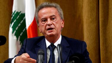 FILE PHOTO: Lebanon's Central Bank Governor Riad Salameh speaks during a news conference at Central Bank in Beirut, Lebanon, November 11, 2019.  REUTERS / Mohamed Azakir / File Photo / File Photo