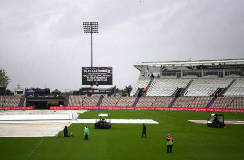 Play was abandoned on Day 4 of the World Test Championship final between India and New Zealand at The Hampshire Bowl in Southampton. Getty
