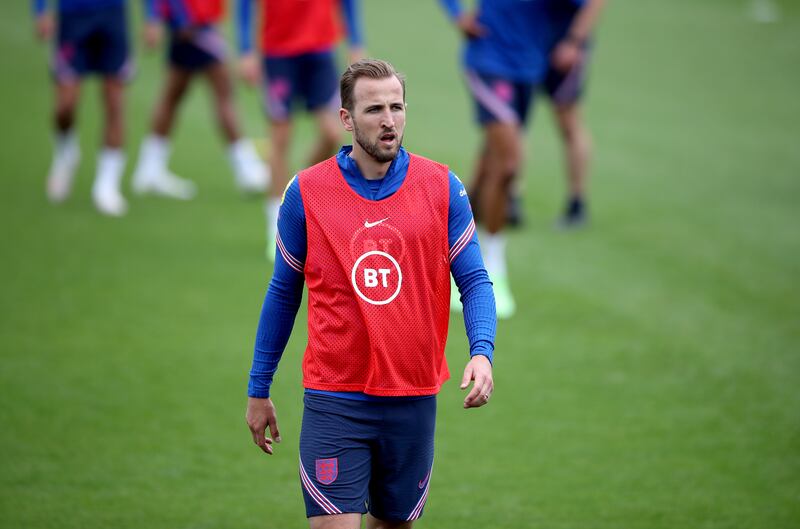 England's Harry Kane during the training session at St George's Park. PA