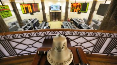 The Egyptian Exchange bell is seen at the stock exchange in Cairo, Egypt. The government is planning a raft of IPOs of state firms with businesses in the oil sector. Mohamed Abd El Ghany / Reuters