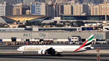 An Emirates Airlines aeroplane taxing at Dubai International Airport. Photo: AFP