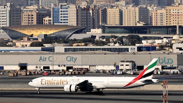 An Emirates plane at Dubai International Airport. Reuters