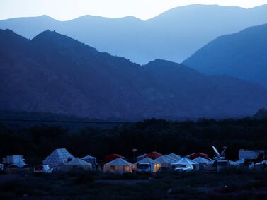A view of tents in the aftermath of a deadly earthquake in Talat N'Yaaqoub, Morocco September 15, 2023.  REUTERS / Ammar Awad