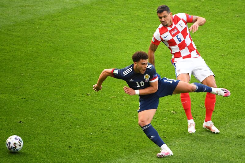 Dejan Lovren – 6 The Ex-Liverpool defender contributed a combination of bad tackles and good defending. He fouled Adams early with an unnecessary foul, but he later headed clear a ball bound for Scotland’s strikers.  AFP