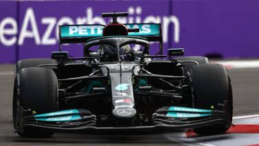 Mercedes' Lewis Hamilton during the F1 Grand Prix of Azerbaijan at Baku City Circuit. Getty Images