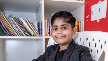 Ayaan Tariq, a 7-year-old in Al Ain has started a free library. Victor Besa / The National.