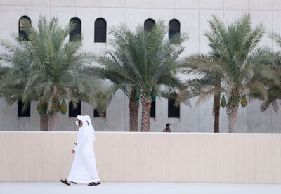 Qasr Al Hosn Stock-AD  Residents walk through the Qasr Al Hosn site, which is home to an original watchtower in city of Abu Dhabi, on June 23, 2021. Khushnum Bhandari/ The National
Reporter: N/A News

